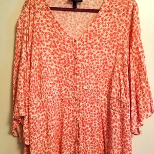Lane Bryant Summer Breeze top, red & white, size 18